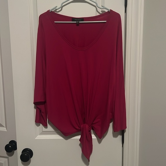 Karen Kane size XL Batwing Soft Pink Tie Front Shirt Top - Picture 1 of 8